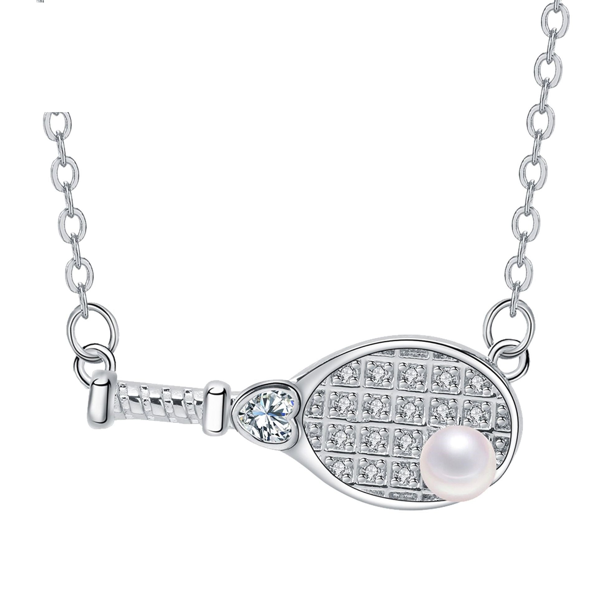 European And American Badminton Racket Necklace Women's Advanced Simple Jewelry